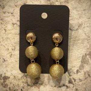 Gold ball drop earrings